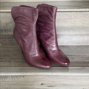 Nine West Wine Slouch Wedge Ankle Boots
